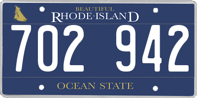 RI license plate 702942