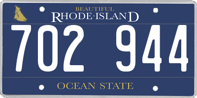 RI license plate 702944