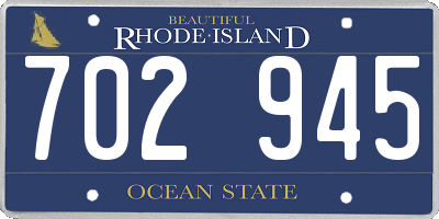 RI license plate 702945