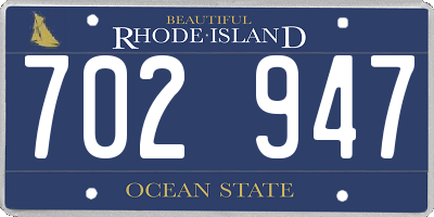 RI license plate 702947