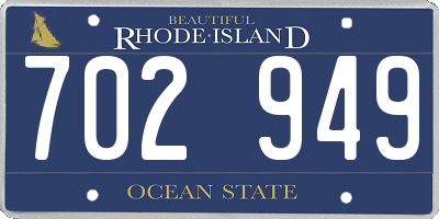 RI license plate 702949