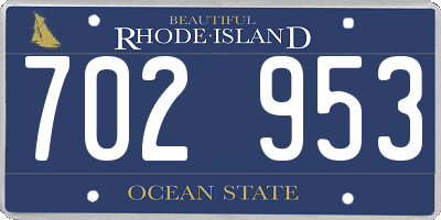RI license plate 702953