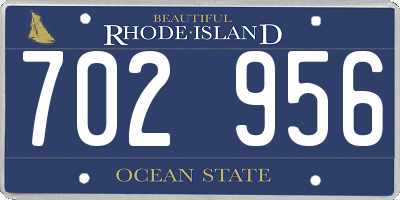 RI license plate 702956