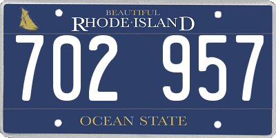 RI license plate 702957