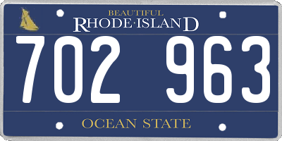 RI license plate 702963