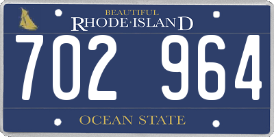 RI license plate 702964