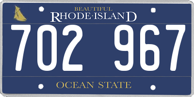 RI license plate 702967