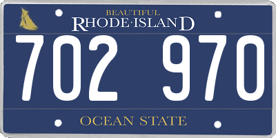 RI license plate 702970