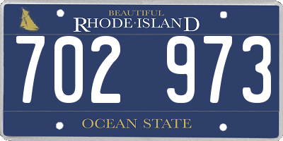 RI license plate 702973