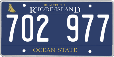 RI license plate 702977