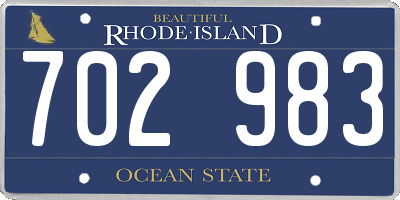 RI license plate 702983