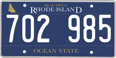 RI license plate 702985