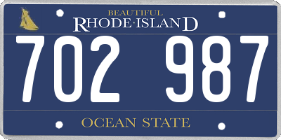 RI license plate 702987