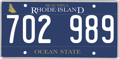 RI license plate 702989