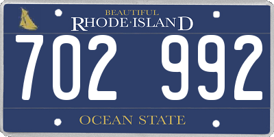 RI license plate 702992