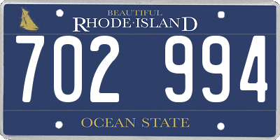 RI license plate 702994