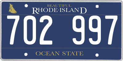 RI license plate 702997