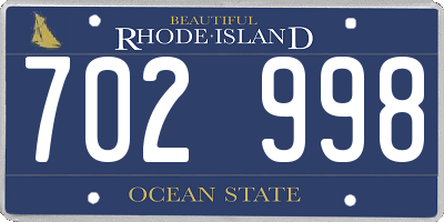 RI license plate 702998