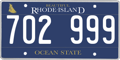 RI license plate 702999