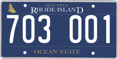 RI license plate 703001