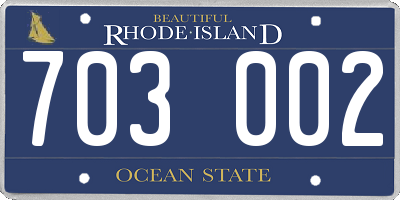 RI license plate 703002