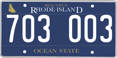RI license plate 703003