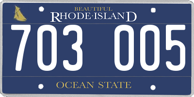 RI license plate 703005