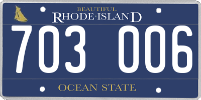 RI license plate 703006