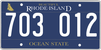 RI license plate 703012