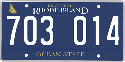 RI license plate 703014