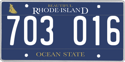 RI license plate 703016