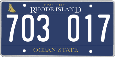 RI license plate 703017