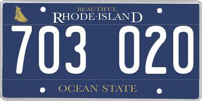 RI license plate 703020