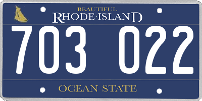 RI license plate 703022