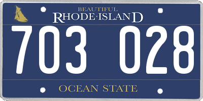 RI license plate 703028