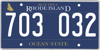RI license plate 703032