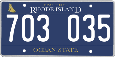 RI license plate 703035