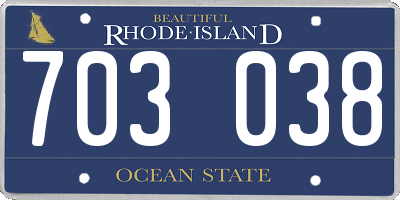 RI license plate 703038