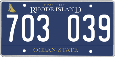 RI license plate 703039