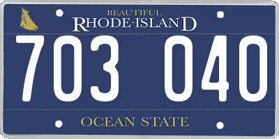 RI license plate 703040