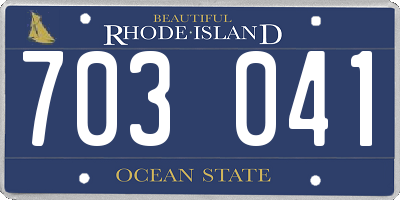 RI license plate 703041