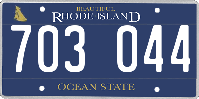 RI license plate 703044