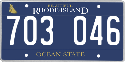 RI license plate 703046