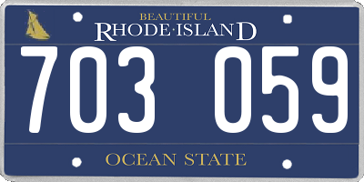RI license plate 703059