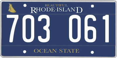 RI license plate 703061