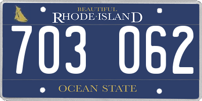 RI license plate 703062