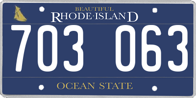 RI license plate 703063