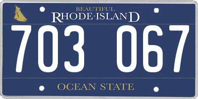 RI license plate 703067