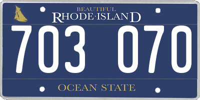 RI license plate 703070