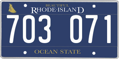 RI license plate 703071